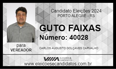 Candidato GUTO FAIXAS 2024 - PORTO ALEGRE - Eleições