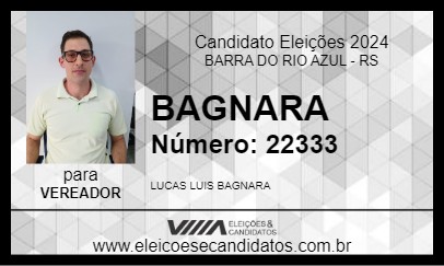 Candidato BAGNARA 2024 - BARRA DO RIO AZUL - Eleições