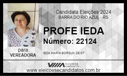 Candidato PROFE IEDA 2024 - BARRA DO RIO AZUL - Eleições