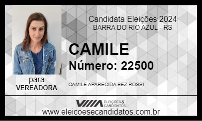 Candidato CAMILE 2024 - BARRA DO RIO AZUL - Eleições