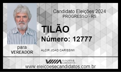 Candidato TILÃO 2024 - PROGRESSO - Eleições