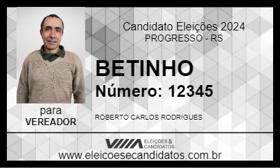 Candidato BETINHO 2024 - PROGRESSO - Eleições