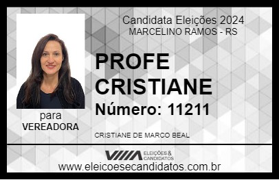 Candidato PROFE CRISTIANE 2024 - MARCELINO RAMOS - Eleições