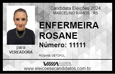 Candidato ENFERMEIRA ROSANE 2024 - MARCELINO RAMOS - Eleições