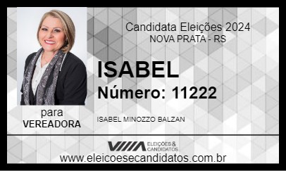 Candidato ISABEL 2024 - NOVA PRATA - Eleições