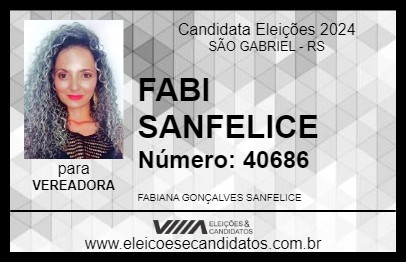 Candidato FABI SANFELICE 2024 - SÃO GABRIEL - Eleições