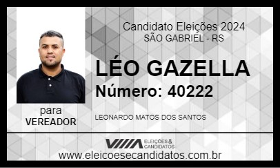 Candidato LÉO GAZELLA 2024 - SÃO GABRIEL - Eleições