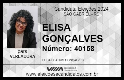 Candidato ELISA GONÇALVES 2024 - SÃO GABRIEL - Eleições