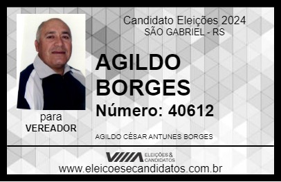 Candidato AGILDO BORGES 2024 - SÃO GABRIEL - Eleições