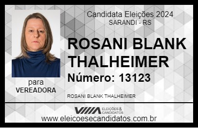 Candidato ROSANI BLANK THALHEIMER 2024 - SARANDI - Eleições