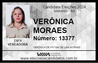 Candidato VERÔNICA MORAES 2024 - SARANDI - Eleições