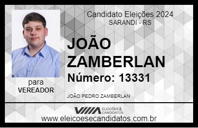 Candidato JOÃO ZAMBERLAN 2024 - SARANDI - Eleições