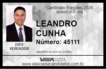 Candidato LEANDRO CUNHA 2024 - IBIRAPUITÃ - Eleições