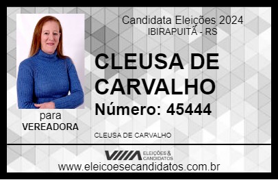 Candidato CLEUSA DE CARVALHO 2024 - IBIRAPUITÃ - Eleições