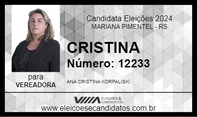 Candidato CRISTINA 2024 - MARIANA PIMENTEL - Eleições