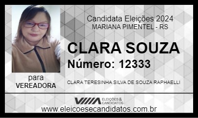 Candidato CLARA SOUZA 2024 - MARIANA PIMENTEL - Eleições