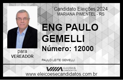 Candidato ENG PAULO GEMELLI 2024 - MARIANA PIMENTEL - Eleições