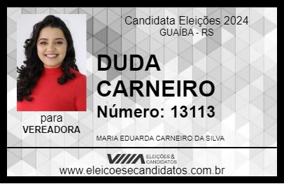 Candidato DUDA CARNEIRO 2024 - GUAÍBA - Eleições