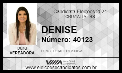 Candidato DENISE 2024 - CRUZ ALTA - Eleições