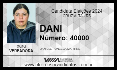 Candidato DANI 2024 - CRUZ ALTA - Eleições