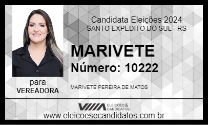 Candidato MARIVETE 2024 - SANTO EXPEDITO DO SUL - Eleições