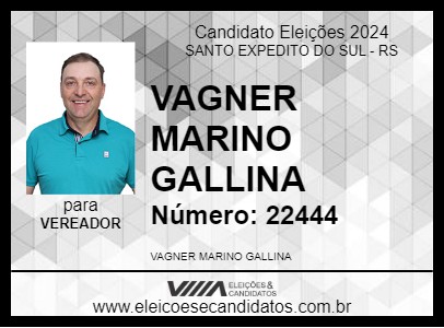 Candidato VAGNER MARINO GALLINA 2024 - SANTO EXPEDITO DO SUL - Eleições