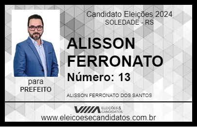 Candidato ALISSON FERRONATO 2024 - SOLEDADE - Eleições