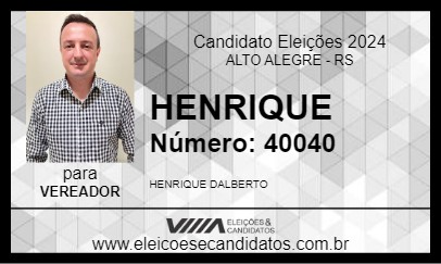 Candidato HENRIQUE 2024 - ALTO ALEGRE - Eleições