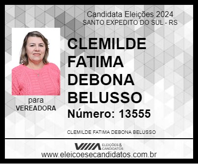 Candidato CLEMILDE FATIMA DEBONA BELUSSO 2024 - SANTO EXPEDITO DO SUL - Eleições