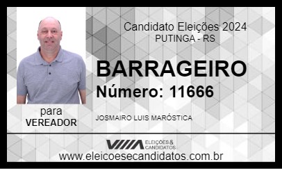 Candidato BARRAGEIRO 2024 - PUTINGA - Eleições