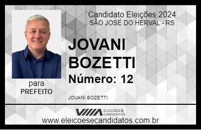 Candidato JOVANI BOZETTI 2024 - SÃO JOSÉ DO HERVAL - Eleições