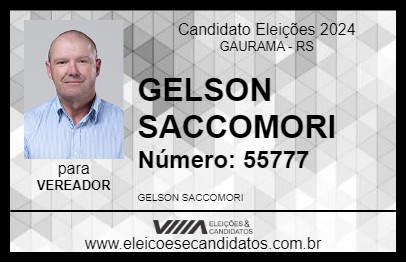 Candidato GELSON SACCOMORI 2024 - GAURAMA - Eleições