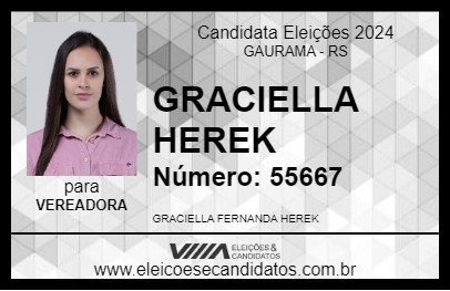 Candidato GRACIELLA HEREK 2024 - GAURAMA - Eleições