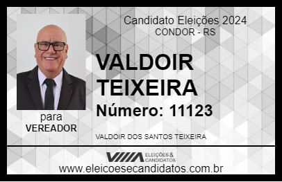 Candidato VALDOIR TEIXEIRA 2024 - CONDOR - Eleições