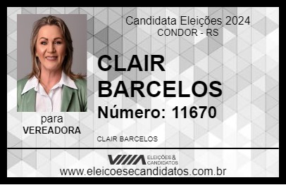 Candidato CLAIR BARCELOS 2024 - CONDOR - Eleições