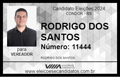 Candidato RODRIGO DOS SANTOS 2024 - CONDOR - Eleições