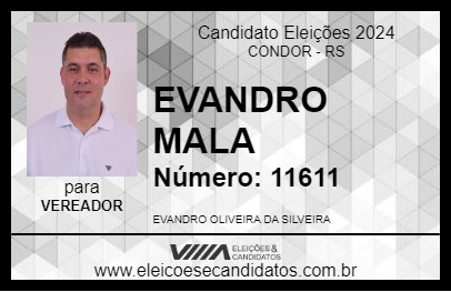 Candidato EVANDRO MALA 2024 - CONDOR - Eleições