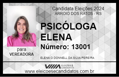 Candidato PSICÓLOGA ELENA 2024 - ARROIO DOS RATOS - Eleições