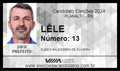 Candidato LÊLE 2024 - PLANALTO - Eleições