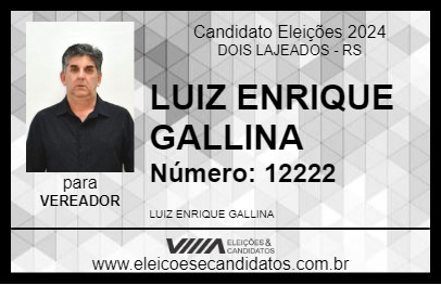 Candidato LUIZ ENRIQUE GALLINA 2024 - DOIS LAJEADOS - Eleições