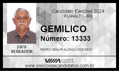 Candidato GEMILICO 2024 - PLANALTO - Eleições