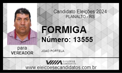 Candidato FORMIGA 2024 - PLANALTO - Eleições