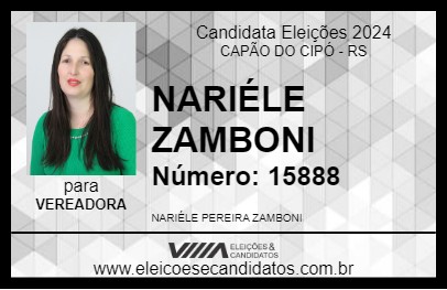 Candidato NARIÉLE ZAMBONI 2024 - CAPÃO DO CIPÓ - Eleições