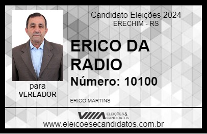 Candidato ERICO DA RADIO 2024 - ERECHIM - Eleições