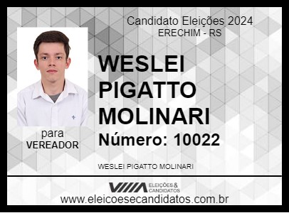 Candidato WESLEI PIGATTO MOLINARI 2024 - ERECHIM - Eleições