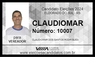 Candidato CLAUDIOMAR 2024 - ELDORADO DO SUL - Eleições