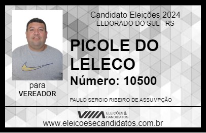 Candidato PICOLE DO LELECO 2024 - ELDORADO DO SUL - Eleições