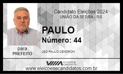 Candidato PAULO 2024 - UNIÃO DA SERRA - Eleições