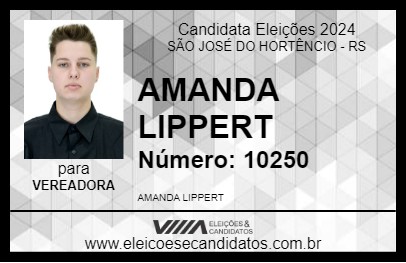 Candidato AMANDA LIPPERT 2024 - SÃO JOSÉ DO HORTÊNCIO - Eleições