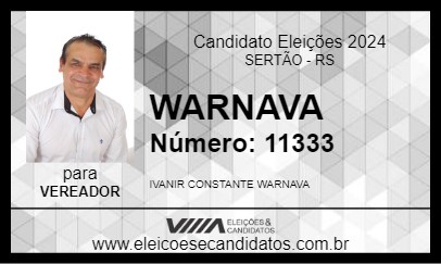 Candidato WARNAVA 2024 - SERTÃO - Eleições